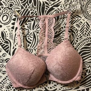 H&M pink lace front close bra